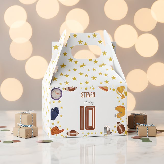 Caixinha De Lembrancinhas Aniversário de criança de bola de futebol american (Criador carregado)