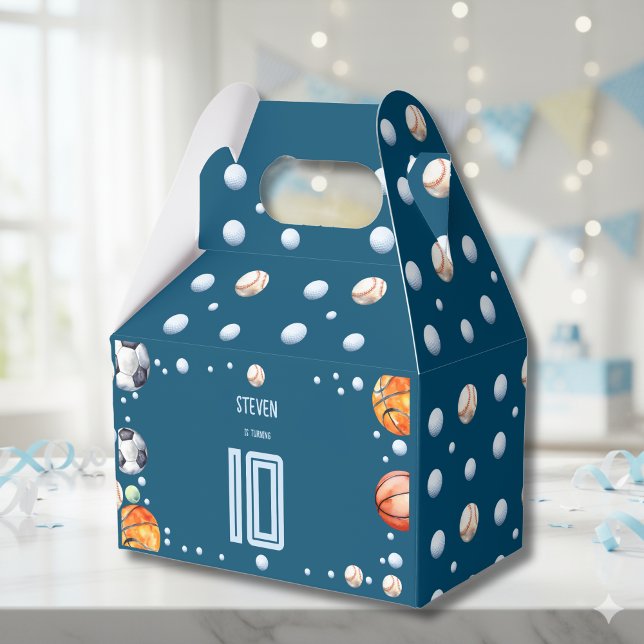 Caixinha De Lembrancinhas Aniversário de criança de esportes de esferas (Criador carregado)