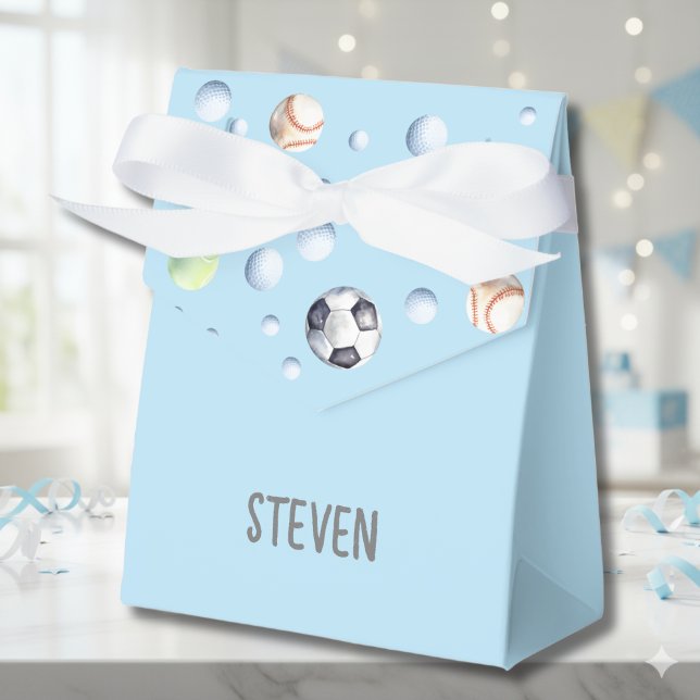 Caixinha De Lembrancinhas Aniversário de criança de esportes de esferas (Criador carregado)