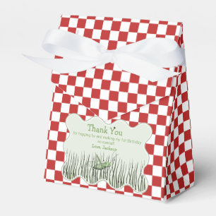Caixinha De Lembrancinhas Aniversário de criança de Gafanhoto Vermelho e Bra