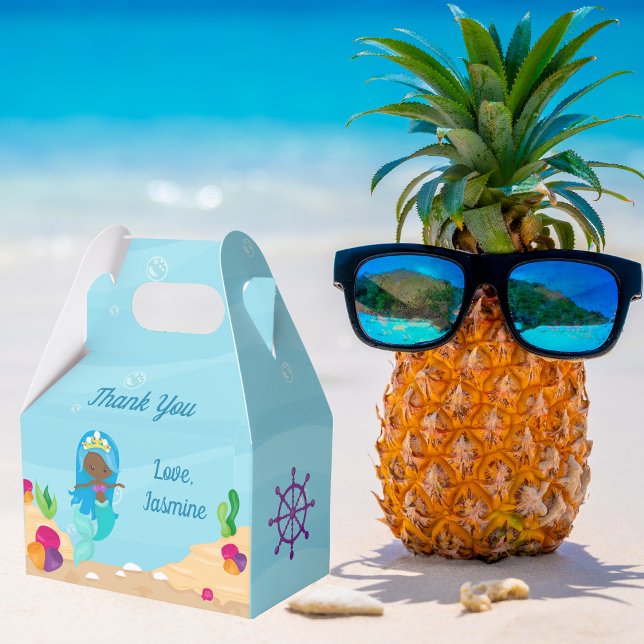 Caixinha De Lembrancinhas Aniversário de criança de Sereia Americana (Criador carregado)