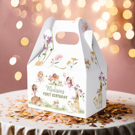 Caixinha De Lembrancinhas Aniversário de Fada 1º Menina Floral da Floresta E