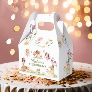 Caixinha De Lembrancinhas Aniversário de Fada 1º Menina Floral da Floresta E