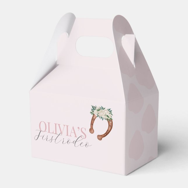 Caixinha De Lembrancinhas Aniversário de foto de rodeio, uma vaqueira ociden (Frente)