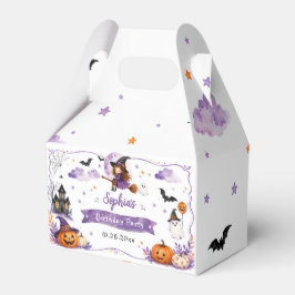 Caixinha De Lembrancinhas Aniversário de Halloween em Aquarela Fofa