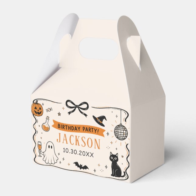 Caixinha De Lembrancinhas Aniversário de Halloween Fantasma (Frente)
