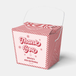 Caixinha De Lembrancinhas Aniversário de Natal Rosa Vermelho Obrigado