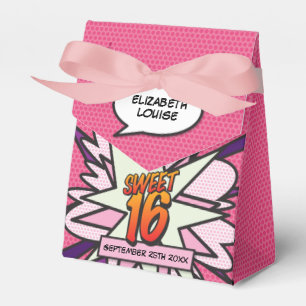 Caixinha De Lembrancinhas Aniversário de Sweet 16 Divertido Rosa Garota Quad