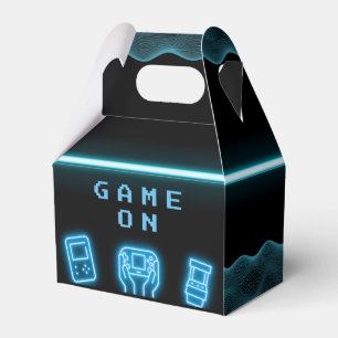 Caixinha De Lembrancinhas Aniversário de videogames neon qualquer ano