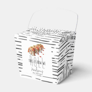 Caixinha De Lembrancinhas Aniversário do Adulto de Sushi Branco Negro