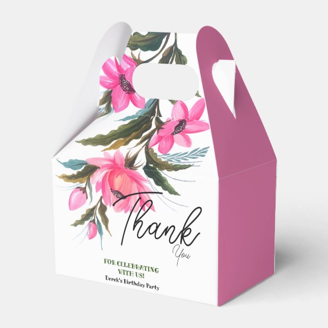 Caixinha De Lembrancinhas Aniversário do amante da Flor Rosa (Verso)