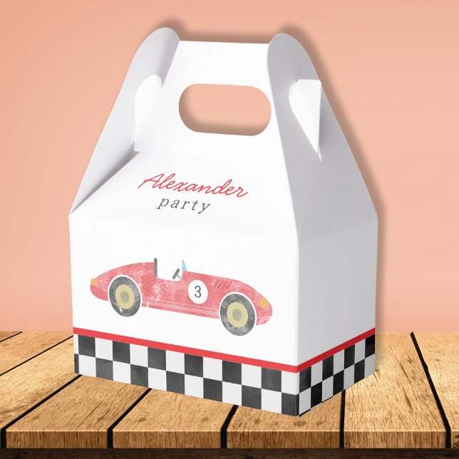 Caixinha De Lembrancinhas Aniversário do carro de corrida azul (Criador carregado)