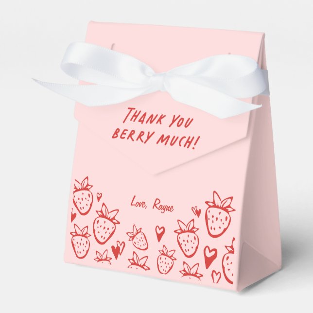 Caixinha De Lembrancinhas Aniversário do Coquette Girls de Morango (Frente)