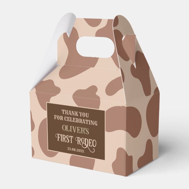 Caixinha De Lembrancinhas Aniversário do cowboy ocidental selvagem (Frente)