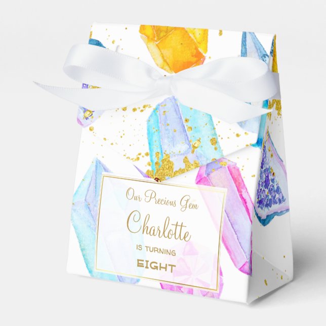 Caixinha De Lembrancinhas Aniversário do Gem Party Crystals Moz (Frente)