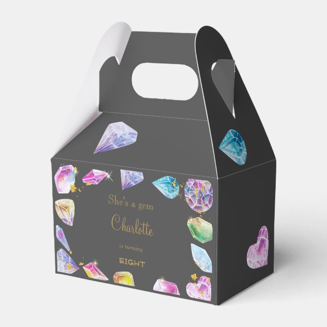 Caixinha De Lembrancinhas Aniversário do Gem Party Crystals Moz (Frente)