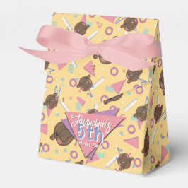 Caixinha De Lembrancinhas Aniversário do Hippo do Bebê Amarelo Retro