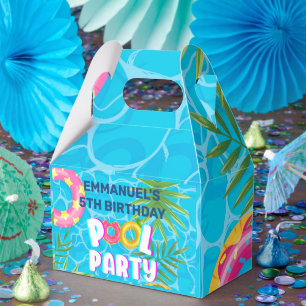 Caixinha De Lembrancinhas Aniversário do Partido da Piscina Tropical