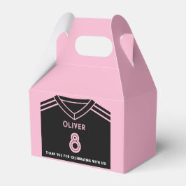 Caixinha De Lembrancinhas Aniversário do Partido Miami Pink e Black Soccer