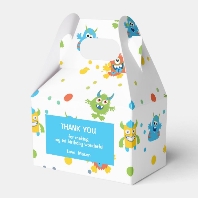 Caixinha De Lembrancinhas Aniversário do pequeno monstro temático (Frente)