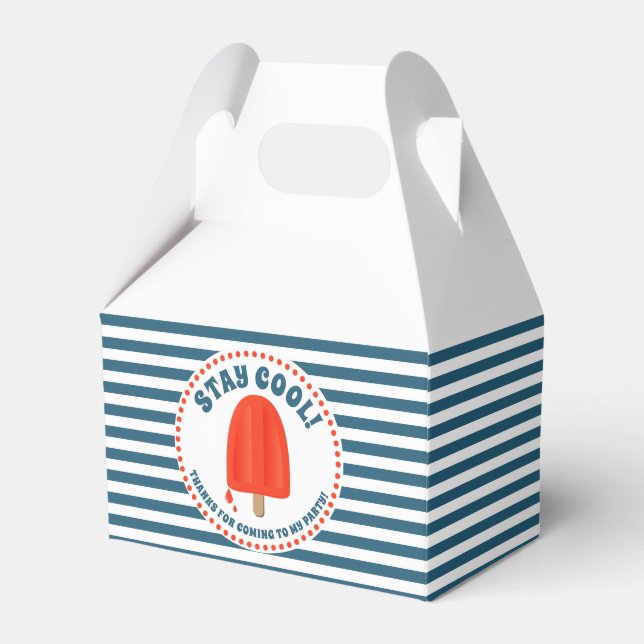 Caixinha De Lembrancinhas Aniversário do Picolé Vermelho Obrigado (Frente)