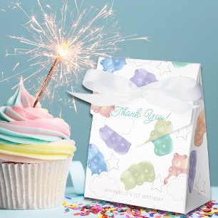 Caixinha De Lembrancinhas Aniversário do Urso Gummy Pastel