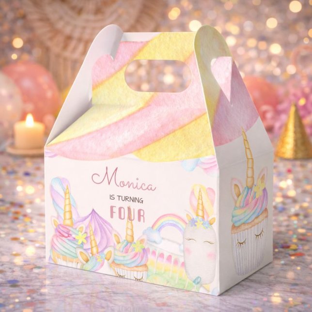 Caixinha De Lembrancinhas Aniversário doce do Pastel arco-íris (Criador carregado)
