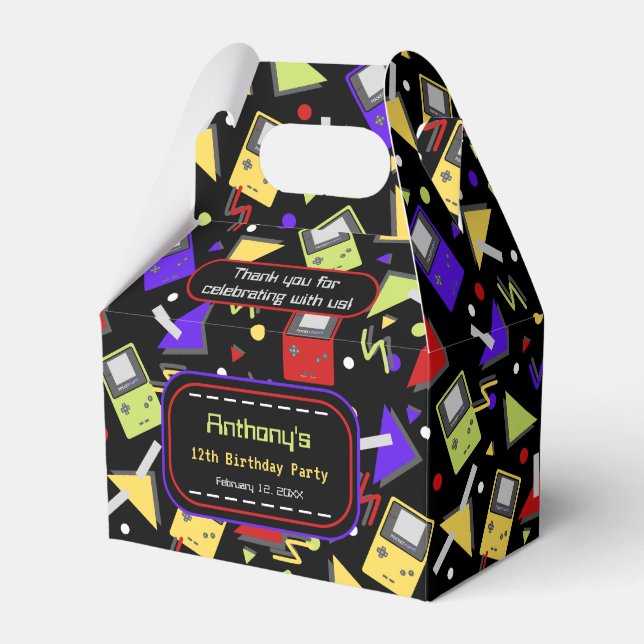 Caixinha De Lembrancinhas Aniversário dos Jogos Retro-Negros (Frente)