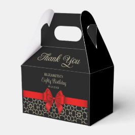 Caixinha De Lembrancinhas Aniversário Dourado Egito Arco Geométrico Vermelho