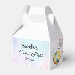 Caixinha De Lembrancinhas Aniversário Personalizado da Abelha Doce Primeiro 