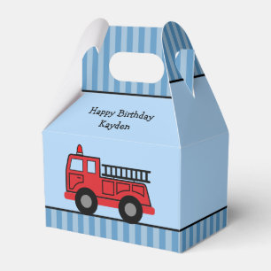 Caixinha De Lembrancinhas Aniversário Personalizado do Caminhão de Fogo Az