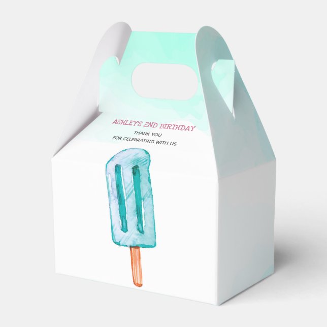 Caixinha De Lembrancinhas Aniversário Personalizado do sorvete (Frente)