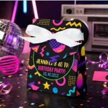 Aniversário Personalizado Neon Retro dos Anos 80 -