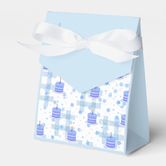 Caixinha De Lembrancinhas Aniversário Temático de Azul (Frente)