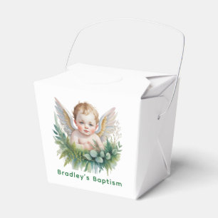 Caixinha De Lembrancinhas Anjo Bebê Aquarela Com Asas Batismo 