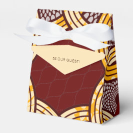 Caixinha De Lembrancinhas Ankara Kitenge Dourado Floral