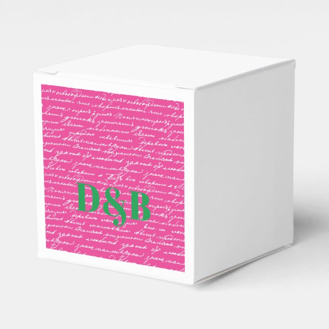 Caixinha De Lembrancinhas Antecedentes de amor de escrita manual Início do C (Frente)