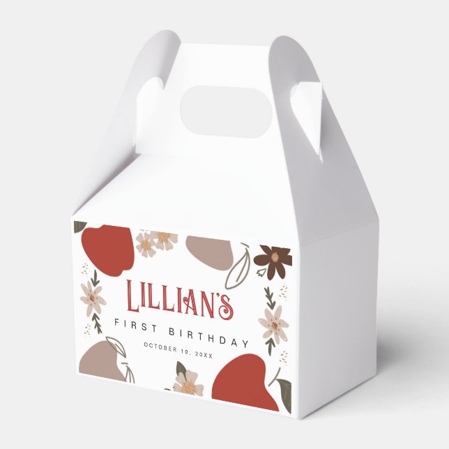 Caixinha De Lembrancinhas Apple Themed Birthday ou Chá de fraldas (Frente)