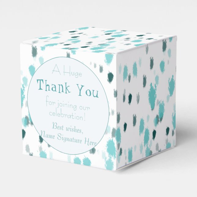 Caixinha De Lembrancinhas Apresentação personalizada de Abstrato de cor verd (Frente)