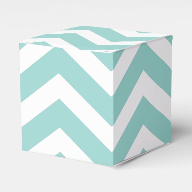 Caixinha De Lembrancinhas Aqua Chevron Box (Frente)