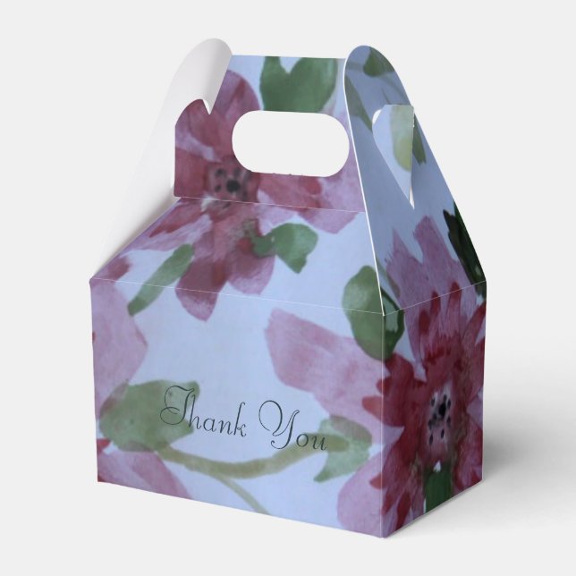 Caixinha De Lembrancinhas Aquarela Elegante Burgundy (Frente)