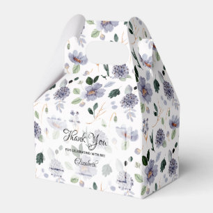 Caixinha De Lembrancinhas Aquarela Floral Roxa