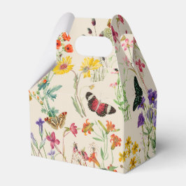 Caixinha De Lembrancinhas Aquarela Flores e Borboletas Jardim Floral