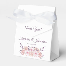 Caixinha De Lembrancinhas Aquarela Flores Rosa-Casamento Obrigado-