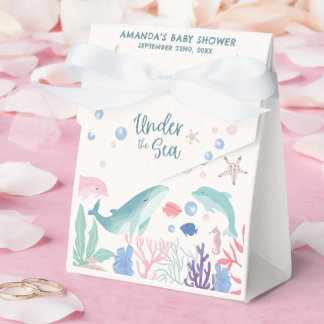 Caixinha De Lembrancinhas Aquarela sob o Chá de fraldas do mar