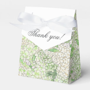 Caixinha De Lembrancinhas Aquarela Verde e Branco - Hydrangea Crest
