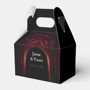 Caixinha De Lembrancinhas Arca Gótica Casamento Elegante Vermelho Negro Neg