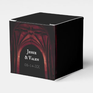 Caixinha De Lembrancinhas Arca Gótica Casamento Elegante Vermelho Negro Neg