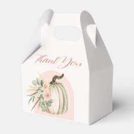 Caixinha De Lembrancinhas Arco Floral de Boho da Abóbora, Queda Rosa