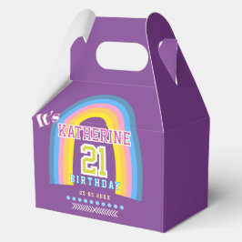 Caixinha De Lembrancinhas Arco-íris Aniversário de 21 anos Roxo